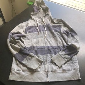 Grey casual zip up hooded jacket